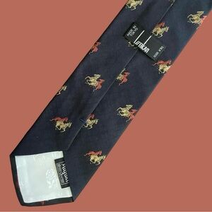 Kyoto Miyuki Black Neck Tie | 100% Silk Handmade in Tokyo Japan | Horse Pattern